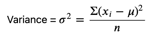 Varianza per la deviazione standard di un insieme di dati campione