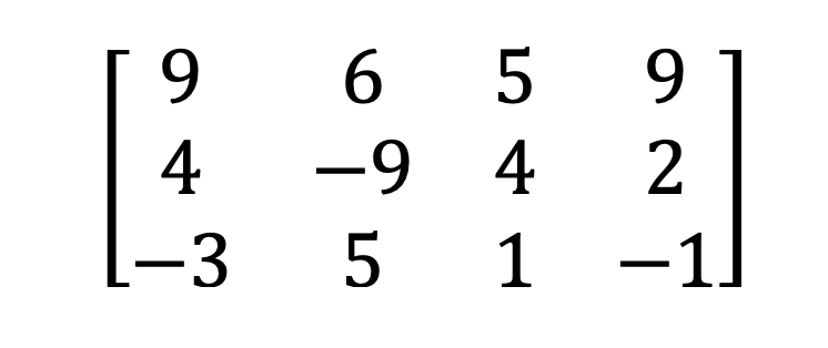 halimbawa ng isang rectangular matrix