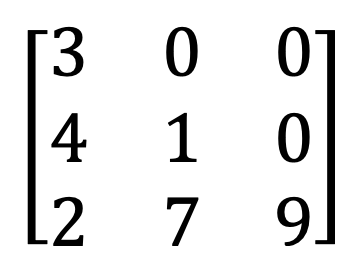 primer spodnje trikotne matrike